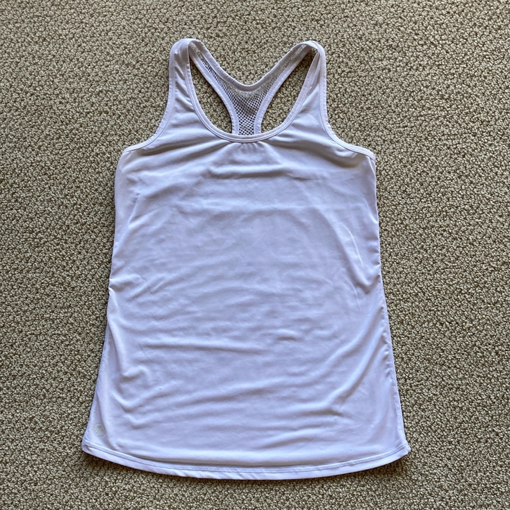 Senita Athletics White Athletic Tank Top Shirt Racerback Mesh Breathable Small